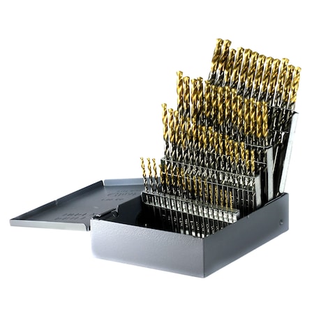 Drillco 60PC TiN Tipped Drill Set No 1-60 450T60